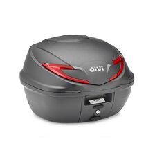 GIVI MONOLOCK HORNÝ PLASTOVÝ KUFOR ČIERNY S ČERVENÝMI ODRAZKAMI B39N