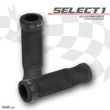 HS MOTO GUMOVÉ GRIPY SELECT1 ČIERNY PRSTEŇ 22 MM