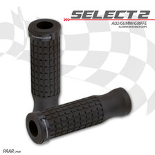 HS MOTO GUMOVÉ GRIPY SELECT2 ČIERNY PRSTEŇ 22 MM
