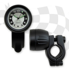 HS MOTO HODINKY ČIERNE, PRIEMER 30MM