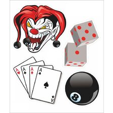 QUATTROERRE NÁLEPKA JOKER KARTY KOCKY BILLIARD
