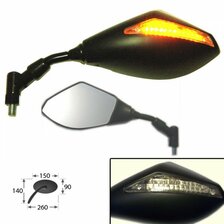 HS MOTO ZRCÁTKO S LED SMĚROVKOU