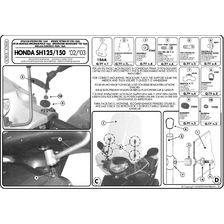 GIVI SADA NA MONTÁŽ PLEXI HONDA SH 125/150 (01-04) A186A