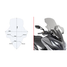 GIVI PLEXI KYMCO XCITING D6104ST