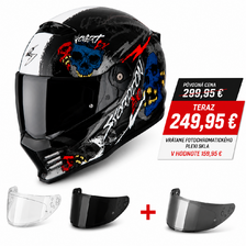 SCORPION PRILBA COVERT FX SKULLZ BLACK-GREY-RED