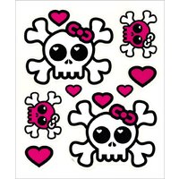 QUATTROERRE NÁLEPKA SRDÍČKA A LEBKY