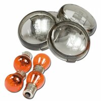 HS MOTO ZATMAVENÉ KRYTKY BLINKRŮ  4 KS , BULLET STYLE HARLEY DAVIDSON VRSCA/VRSCB (00-)