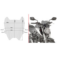 GIVI PLEXI ŠTÍT ZATMAVENÝ HONDA CB 125 R (18-22)/300 R (18-19) A1164