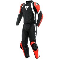 DAINESE DVOJDIELNA KOMBINÉZA AVRO 4 BLACK-MATT/FLUO RED/WHITE
